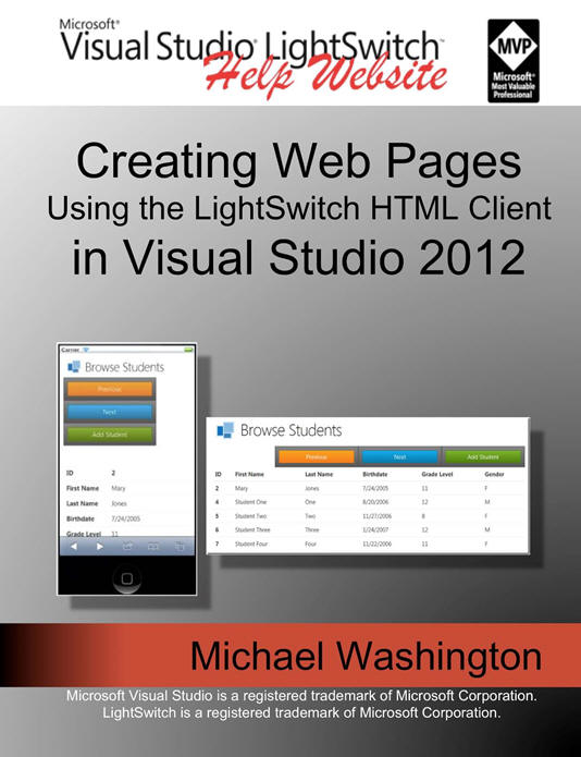 Creating Web Pages Using the LightSwitch HTML Client In Visual Studio 2012